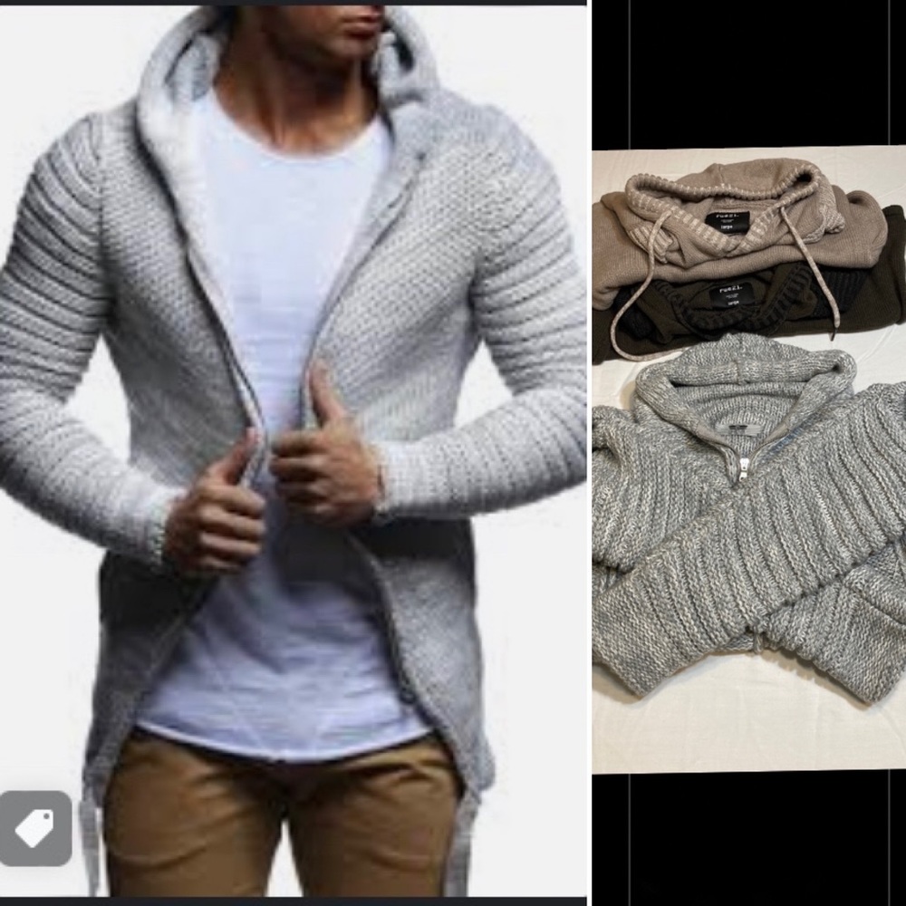 Mens Sweater Jacket. Leif Nelson & RUE21 Size Large. Total of 3 Items.